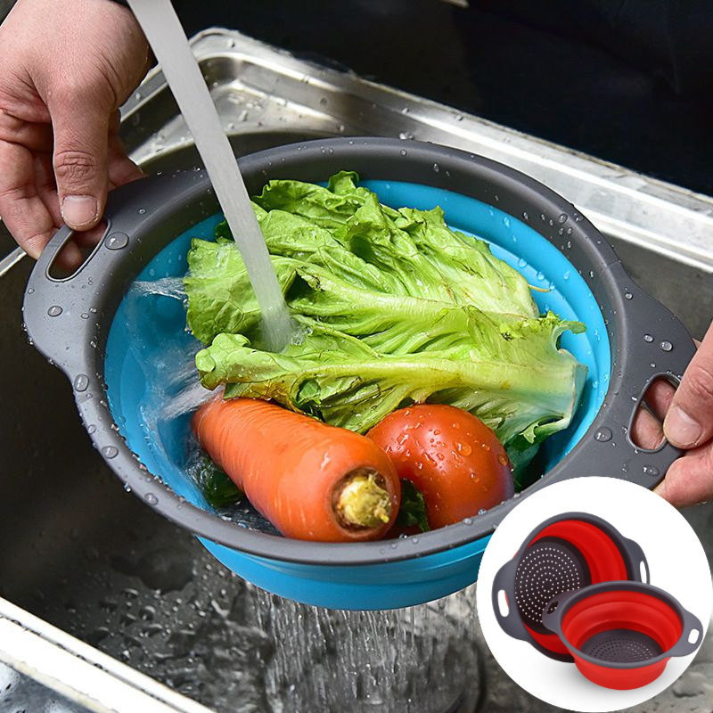 Kitchen Gadgets Store - Katlanabilir Silikon Süzgeç Saplı - Gıda