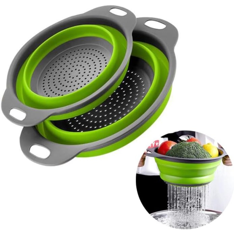 Kitchen Gadgets Store - 1/2 adet Katlanabilir Silikon Süzgeç Sepeti,