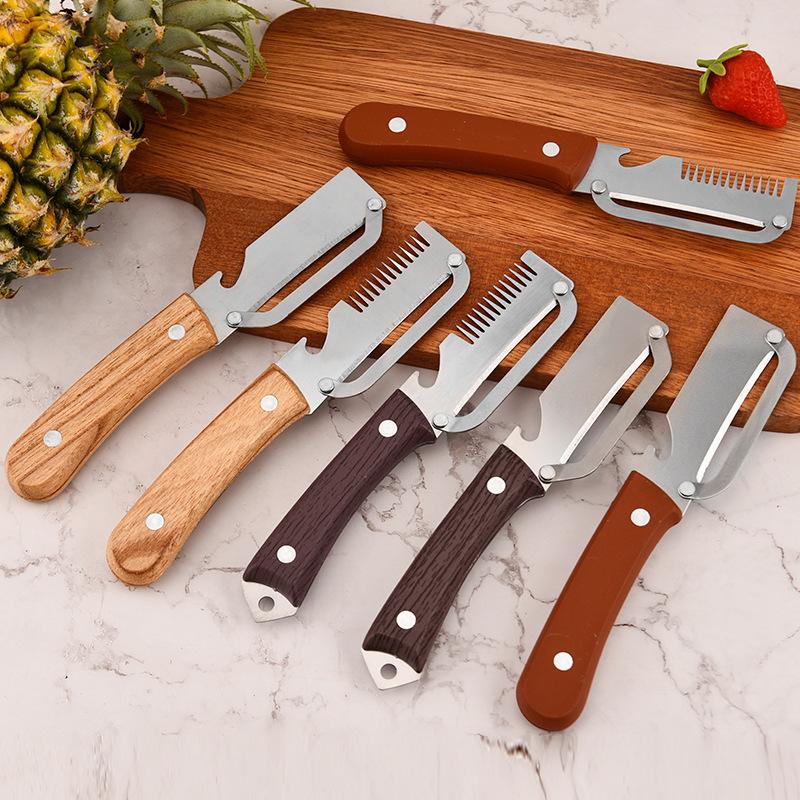 Kitchen Gadgets That Are Useful - 3'ü 1 Arada Tırtıklı Soyma Bıçağı,